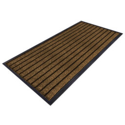 Aspire Homeware Brown Striped Pvc Rubber Mat Medium Runner Anti Slip Dirt Trapper, (L)150Cm X (W)80Cm