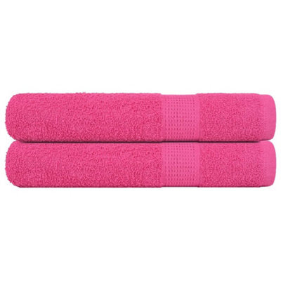Berkfield Sauna Towels 2 Pcs Pink 80X200 Cm 360 Gsm 100% Cotton - image 1