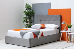 Horwood Grey Velvet Gas Lift Ottoman Storage Bed Frame Double 4Ft6 - thumbnail 4
