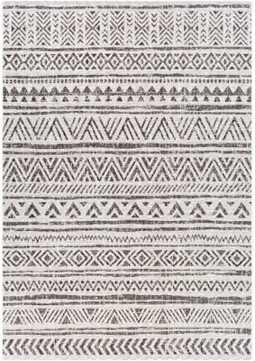 Livabliss Eagean Geometric Black Grey Indoor & Outdoor Rug 200 X 275 Cm Easy To Clean, Perfect For Balcony Or Dining Room - image 1