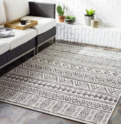 Livabliss Eagean Geometric Black Grey Indoor & Outdoor Rug 200 X 275 Cm Easy To Clean, Perfect For Balcony Or Dining Room - thumbnail 2