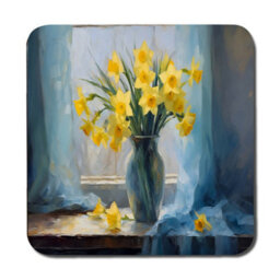 Benjamin Tate Design Yellow Daffodil Vase Table Decor Placemats And Coasters Set - thumbnail 3