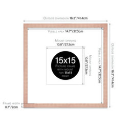 "15X15"" Bronze Picture Frame - 15X15"" Square Frame With 11X11"" Mount For 15X15""/11X11"" Pictures Art Deco Style Room Decor, 1 Pack" - thumbnail 2