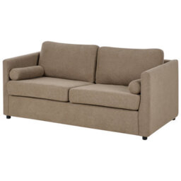 Beliani Traditional Sofa Bed Inkoo Fabric Brown - thumbnail 4