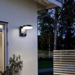 Harper Living Matt Black Modern Round Led Outdoor Wall Light Mains Powered, Weatherproof Ip54, 20W Integrated Led 4000K 1400 Lumen - thumbnail 4