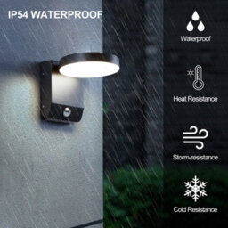 Harper Living Matt Black Modern Round Led Outdoor Wall Light Mains Powered, Weatherproof Ip54, 20W Integrated Led 4000K 1400 Lumen - thumbnail 2