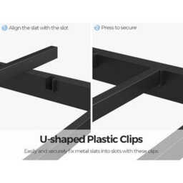 4Ft Black Single Metal Bed Frame Slat Support Bedstead Base W/ Headboard & Footboard - thumbnail 3