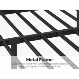 4Ft Black Single Metal Bed Frame Slat Support Bedstead Base W/ Headboard & Footboard - thumbnail 5