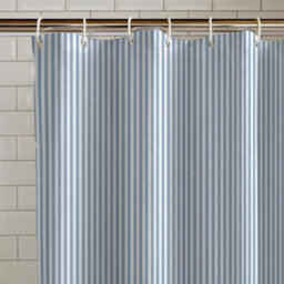 Catherine Lansfield Timeless Stripe 180X180Cm Shower Curtain Blue