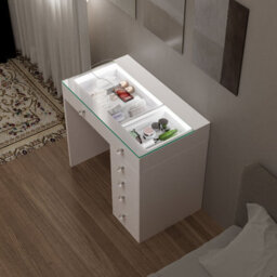 Fenchilin Dressing Table With 6 Drawers And Lights Hollywood Makeup Vanity Desk - thumbnail 2