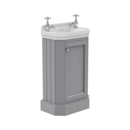 Plum&clay Fairmont Light Grey Traditional Cloakroom Bathroom Vanity Unit With Basin (H)86Cm (W)51Cm - thumbnail 1