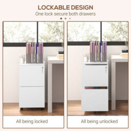 Vinsetto Steel File Cabinet With Hanging Bar For Letter A4 Legal Size White - thumbnail 6