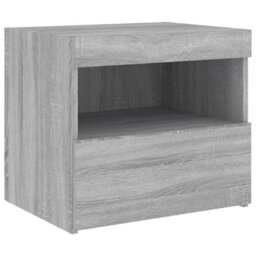 Berkfield Bedside Cabinet With Led Lights Grey Sonoma 50X40X45 Cm - thumbnail 6