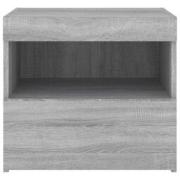 Berkfield Bedside Cabinet With Led Lights Grey Sonoma 50X40X45 Cm - thumbnail 8