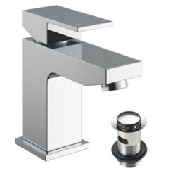 FNX Bathrooms Modern 500mm Gloss White Two-Door Soft-Close Vanity Unit & Ceramic Basin With Tap & Waste Set - thumbnail 3