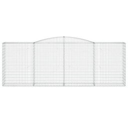 Berkfield Arched Gabion Baskets 8 Pcs 400X50X140/160 Cm Galvanised Iron - thumbnail 4