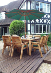 Charles Taylor Trading Eight Seater Square Table Set With Cushion - W250 X D250 X H98 - Fully Assemble - Green - thumbnail 2