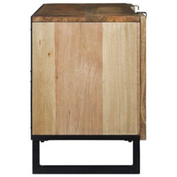 Berkfield Tv Cabinet, 105 X 33.5 X 46 Cm, Made From Solid Mango Wood And Engineered Wood. - thumbnail 4