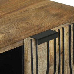 Berkfield Tv Cabinet, 105 X 33.5 X 46 Cm, Made From Solid Mango Wood And Engineered Wood. - thumbnail 7