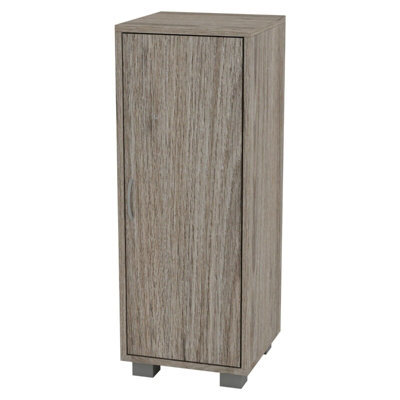 Urbn-Living Urbnliving Height 80Cm 1Door Wooden Side Corner Oak Colour Cabinet Living Room Hallway Storage Furniture Unit - image 1