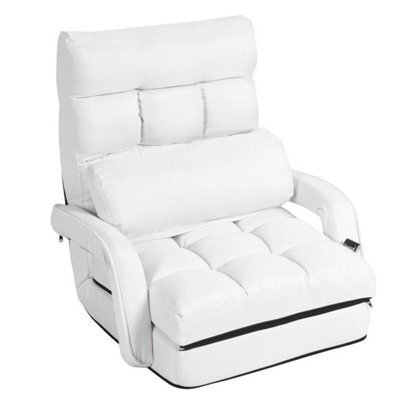 2 In 1 Folding Lazy Sofa Lounger Floor Gaming Armchair Bed Recliner Adjustable - image 1