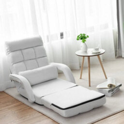 2 In 1 Folding Lazy Sofa Lounger Floor Gaming Armchair Bed Recliner Adjustable - thumbnail 4