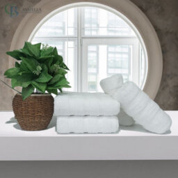 Casabella Premium Quality 4 White Hand Towels 100% Combed Cotton 650 Gsm Quick Dry Hand Towels Set 50X90 Cm - thumbnail 3