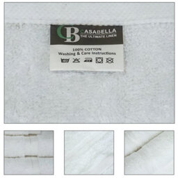 Casabella Premium Quality 4 White Hand Towels 100% Combed Cotton 650 Gsm Quick Dry Hand Towels Set 50X90 Cm - thumbnail 2