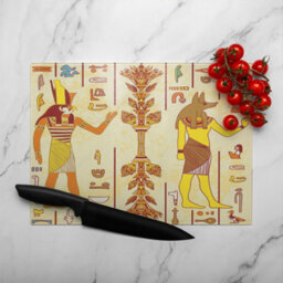 Benjamin Tate Design Egyptian Gods & Ancient Egyptian Hieroglyphs Glass Chopping Boarddesigner Style - thumbnail 3