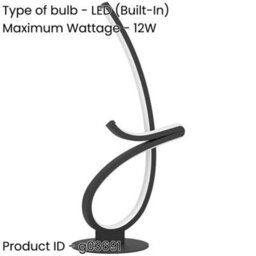 Loops Stylish Led Black Table Lamp For Modern Home Decor - Perfect Indoor Lighting Solution - thumbnail 2