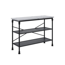 Wyld Haus Lola Marble Effect Console Table, 2 Shelves, 1100 X 400 X 800 mm - thumbnail 3