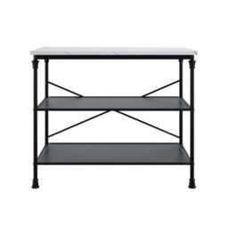 Wyld Haus Lola Marble Effect Console Table, 2 Shelves, 1100 X 400 X 800 mm - thumbnail 2