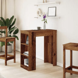 Berkfield Bar Table With Racks Old Wood 95X47X103.5 Cm Engineered Wood - thumbnail 3