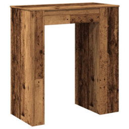 Berkfield Bar Table With Racks Old Wood 95X47X103.5 Cm Engineered Wood - thumbnail 6
