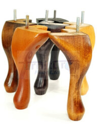 L&F Queen Anne Wooden Legs Antique Mahogany Stain 200mm High Set Of 4 Furniture Feet Settee Chairs  Sofas Footstools (Self Fixed) - thumbnail 8