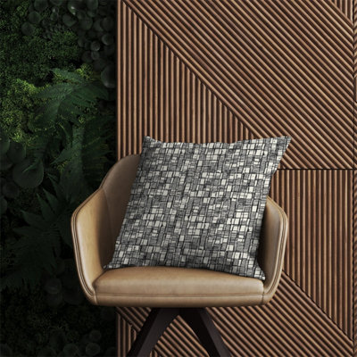Warren Reed Designer Irregular Sketched Block Textured Outdoor Cushion 60Cm X 60Cm
