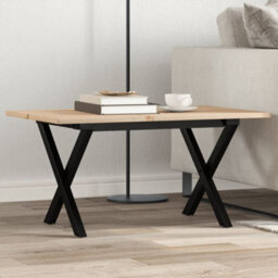 Berkfield Coffee Table X-Frame 80X50X40 Cm Solid Wood Pine And Steel