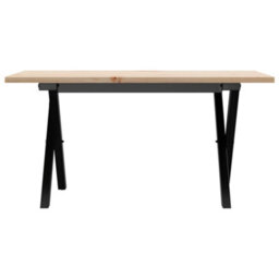Berkfield Coffee Table X-Frame 80X50X40 Cm Solid Wood Pine And Steel - thumbnail 4