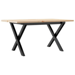 Berkfield Coffee Table X-Frame 80X50X40 Cm Solid Wood Pine And Steel - thumbnail 2