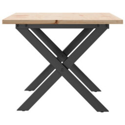 Berkfield Coffee Table X-Frame 80X50X40 Cm Solid Wood Pine And Steel - thumbnail 5