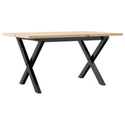 Berkfield Coffee Table X-Frame 80X50X40 Cm Solid Wood Pine And Steel - thumbnail 6