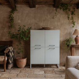 Wyld Haus Onyx Light Grey Four-Door Storage Cabinet With Soft-Close Doors 1100 X 1386 X 411mm