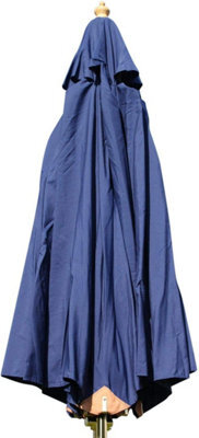 Garden Market Place The Garden Marketplace Premium 3M Hardwood Garden Parasol Umbrella Navy Blue - image 1