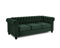 Home Detail Chester 3 Seater Sofa, Green Velvet - thumbnail 2
