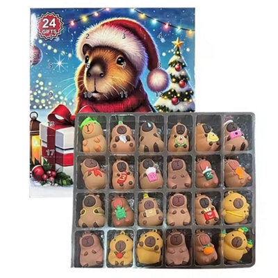 Amorly Capybara Christmas Countdown Calendar Advent Calendar With Miniature Dolls For Kids Home Desk Shelf Decor Holiday Party Gift - image 1