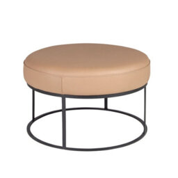 Angel Cerda Brown Leather Bench  With Seat Upholstered
