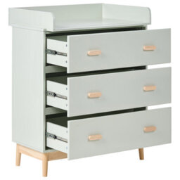 Wyld and Coco Lunanest Changing Table Dresser In Light Green Mdf With Drawers And Detachable Changing Section - thumbnail 4