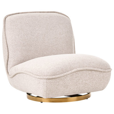 Beliani Swivel Armchair Muren Fabric Beige - image 1