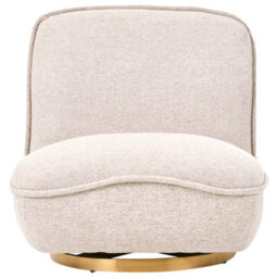 Beliani Swivel Armchair Muren Fabric Beige - thumbnail 4