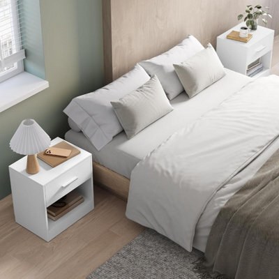 Ledrem Nightstands, Set Of 2, Side Tables With Drawer And Shelf, Bedside Tables, End Tables With Open Compartment, For Bedroom - image 1